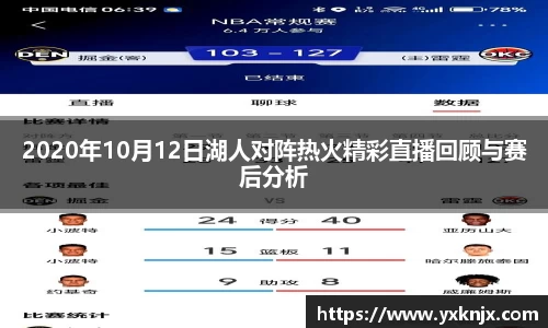 2020年10月12日湖人对阵热火精彩直播回顾与赛后分析